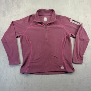 Eddie Bauer First Ascent 1/4 Zip Pullover Women's XL Purple Fleece Outdoor Hike